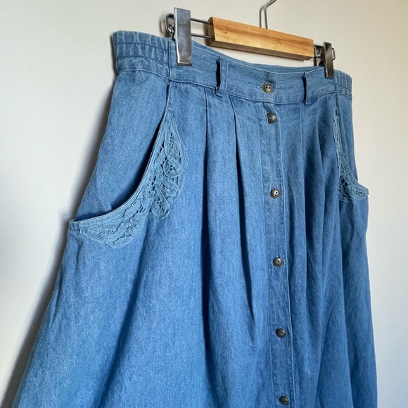 Vintage Denim A-line Skirt - Picture 2 of 8